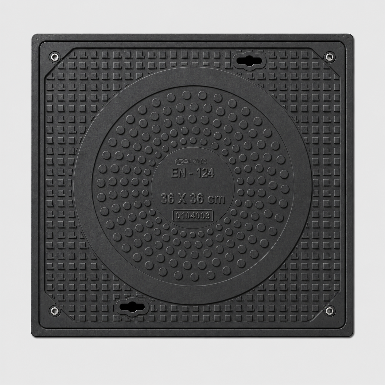 GRP Manhole Cover B125 36×36 cm top view