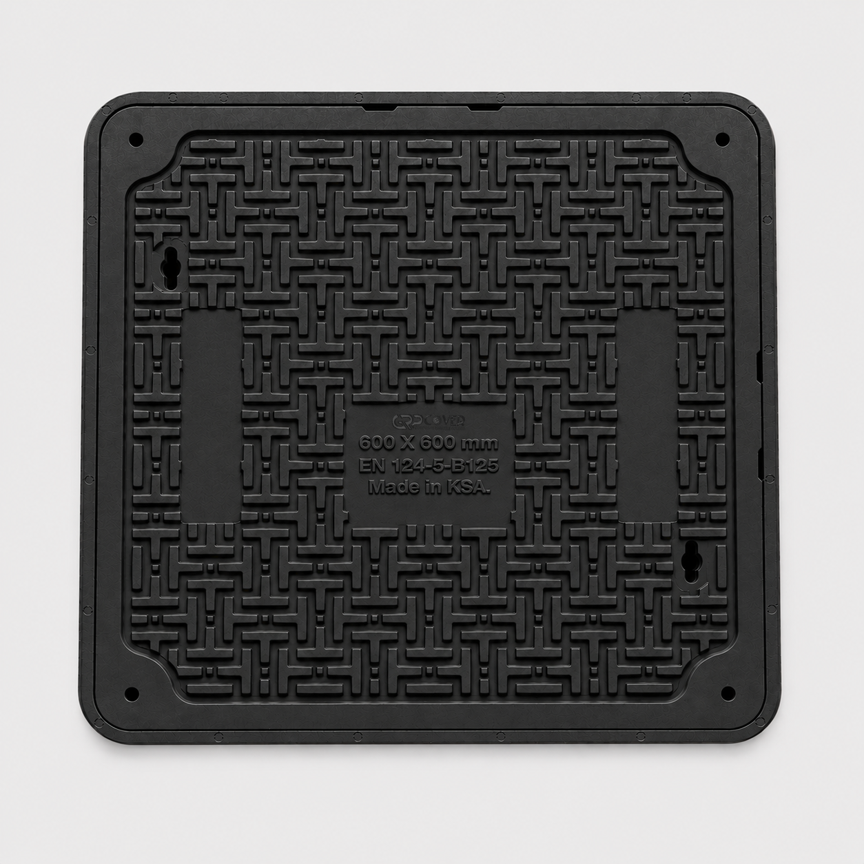Black B125 GRP manhole cover