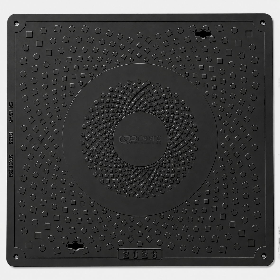 GRP Manhole Cover B125 80×80 cm top view