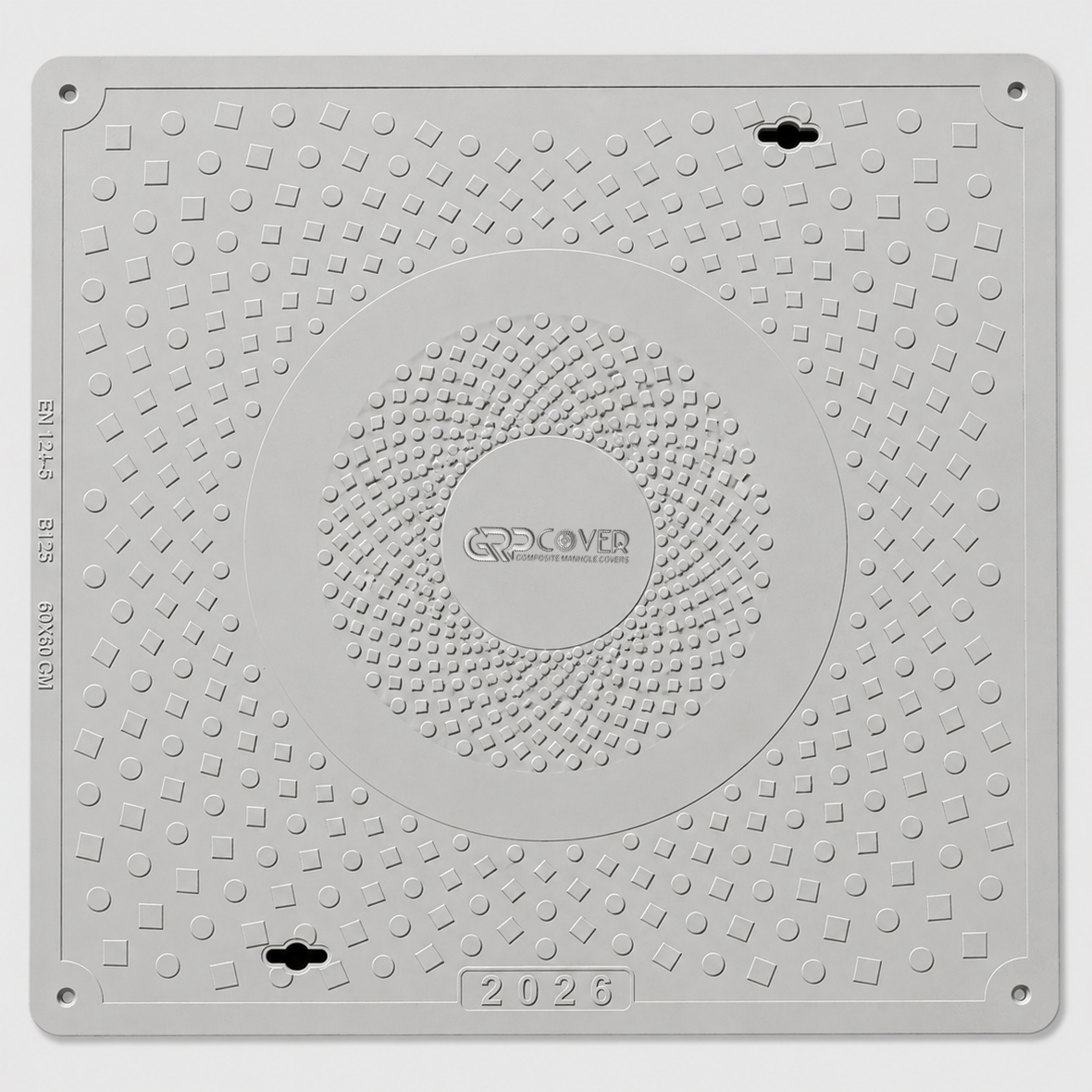 GRP Manhole Cover B125 80×80 cm