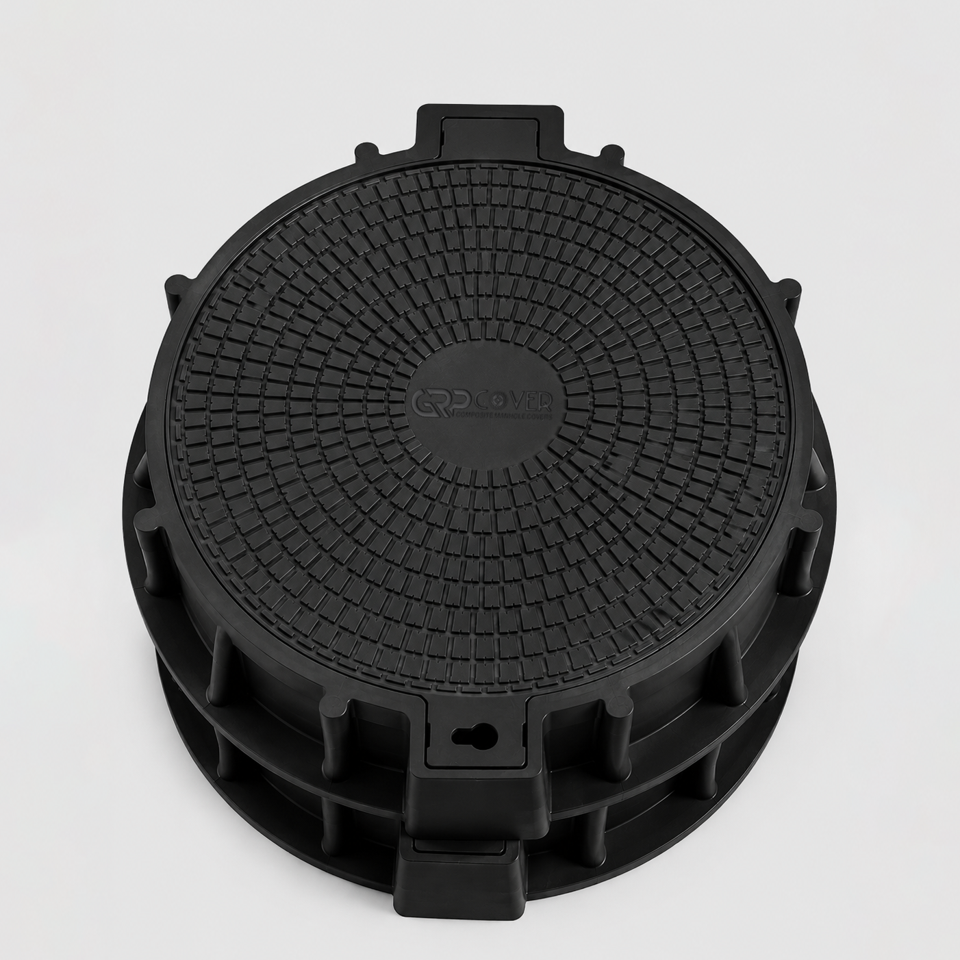 GRP Manhole Cover with Hinge D400 60 cm top view